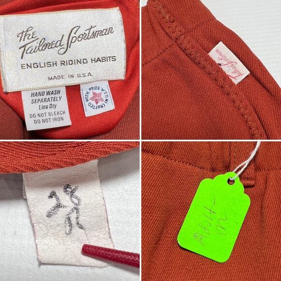 NEW Tailored Sportsman English Riding Habits Breech SIZE 28 Orange NWT STAIN - Picture 3 of 13